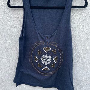 Women's Medium Urban Outfitters Lucca Couture Blue Studded Tank Top